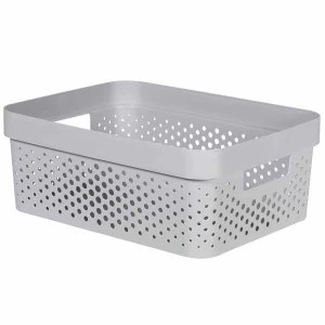 image of Curver Infinity Recycled Storage Basket 11 Litre, Dark Grey