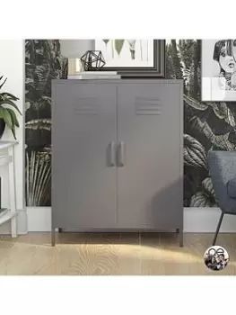 Image of Queer Eye Bradford 2 Door Metal Storage Cabinet - Grey
