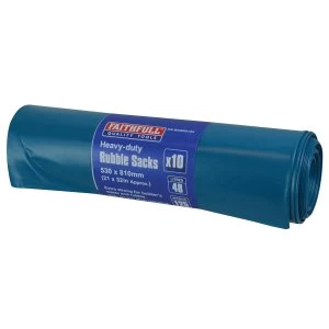 image of Faithfull Blue Heavy-Duty Rubble Sacks - 10