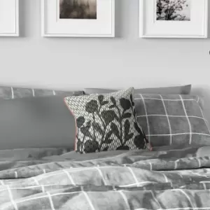 Image of Helena Springfield Check Kingsize Duvet Cover Set, Charcoal