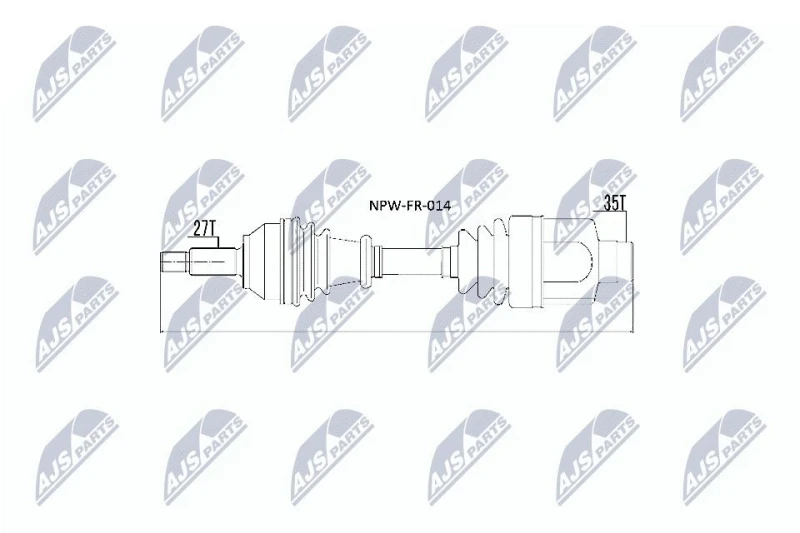 Image of NTY NPW-FR-014 Drive shaft Front Axle Right Drive Shaft (13)