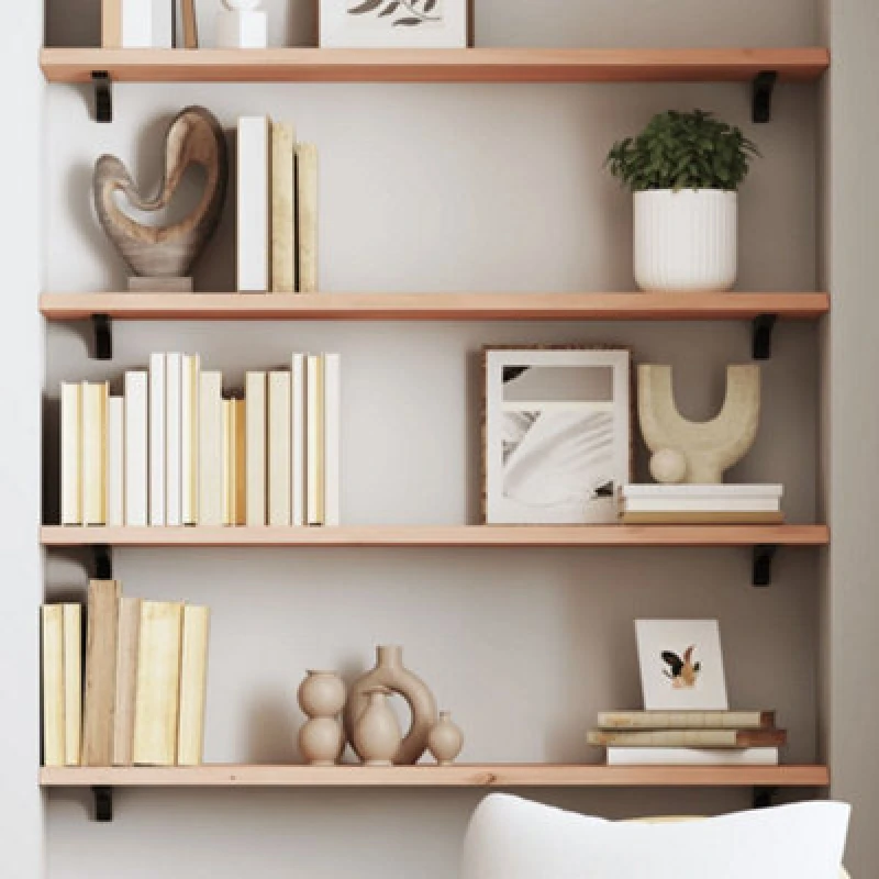 Image of VIDAXL Wall Shelf 100x20x2cm Untreated Solid Wood Oak Vidaxl 8720845812782