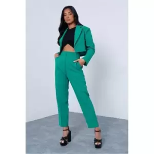 Image of I Saw It First Green Petite Tailored Straight Leg Trousers - Green