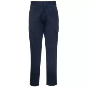 Image of Portwest Mens Stretch Slim Cargo Trousers (34R) (Dark Navy)