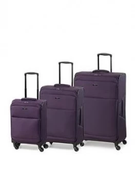 Image of Rock Luggage Ever-Lite 3Pcs Set 4 Wheel Purple Suitcases