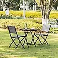 image of OutSunny Patio Dining Set Black 700 x 700 mm