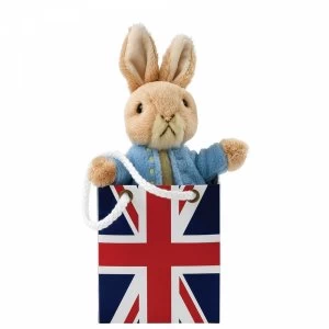 image of Peter Rabbit Soft Toy in Union Jack Bag