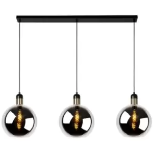 image of Lucide JULIUS - Bar Pendant Light - 3xE27 - Smoke Grey