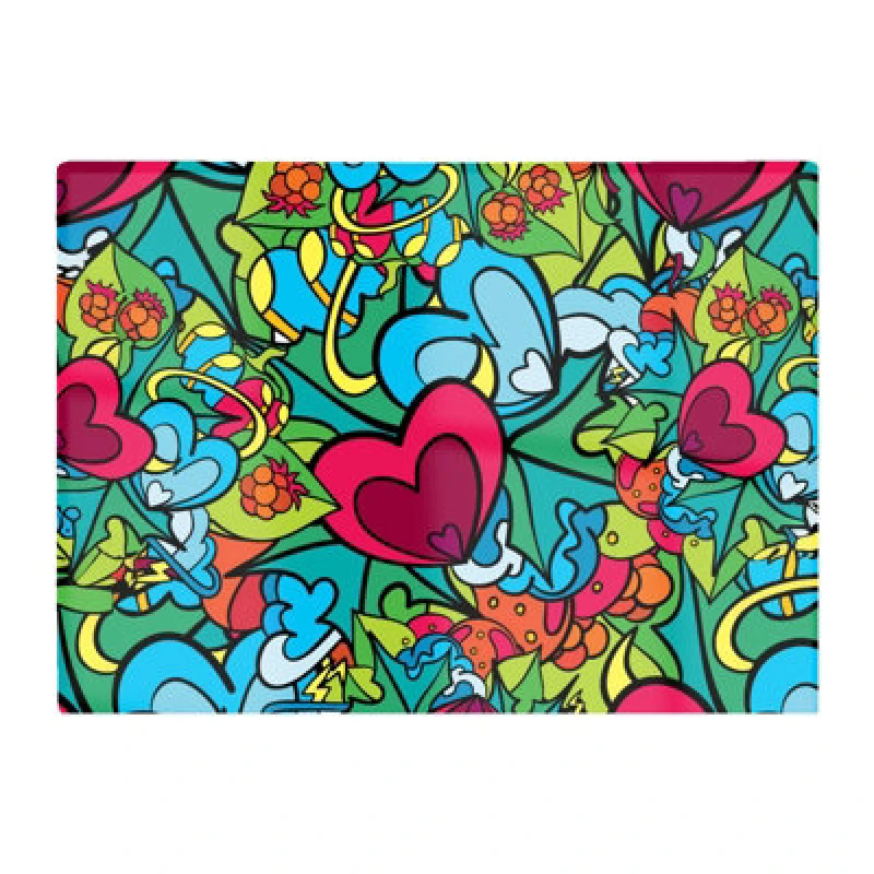 Image of Warren Reed Designer Hippie Psychedelic Pattern Glass Chopping Board