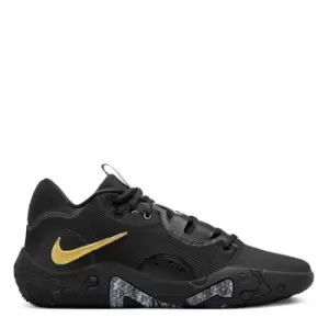 Image of Nike Pg 6, Black/Metallic Gold-Celestine Blue, size: 10, Unisex, Basketball Performance Mid, DC1974-005