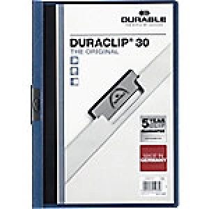Image of Durable Duraclip Clip Files A4 30 sheets 3mm Blue