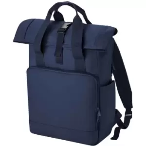 Image of Roll Top Recycled Twin Handle Laptop Backpack (One Size) (Navy Dusk) - Bagbase