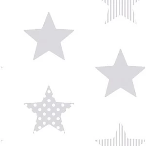 Superfresco Easy Superstar Silver Decorative Wallpaper - 10m