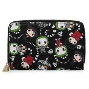 Image of Pop By Loungefly Beetlejuice AOP Zip Around Wallet