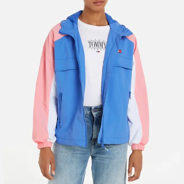 image of Tommy Jeans Chicago Colour-Block Nylon Windbreaker - S Multi Coats and Jackets female DW0DW17752C6H S