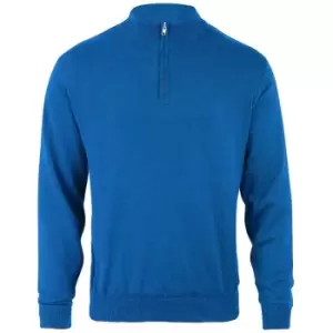Image of ISLAND GREEN ZIP NECK LINED JUMPER - MARINE/CHAR MARL - L