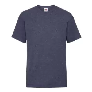 Image of Fruit Of The Loom Childrens/Kids Unisex Valueweight Short Sleeve T-Shirt (Pack of 2) (5-6) (Vintage Heather Navy)
