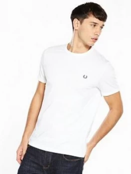 image of Fred Perry Ringer T-Shirt - White, Size S, Men