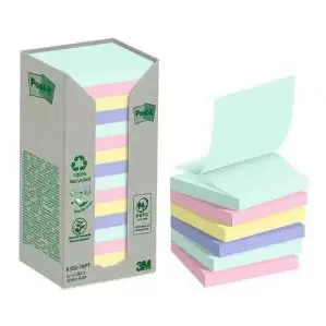 image of Post it Recycled Z Notes Nature Collection 76x76mm 100 Sheets Pack of