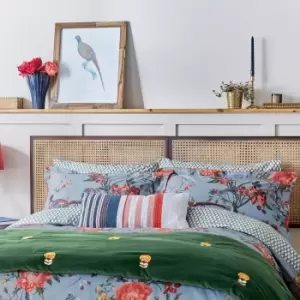 Image of Joules Chinoise Floral Kingsize Duvet Cover Set, Blue