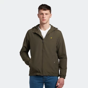 Image of Mens Zip Through Hooded Jacket - Olive - L