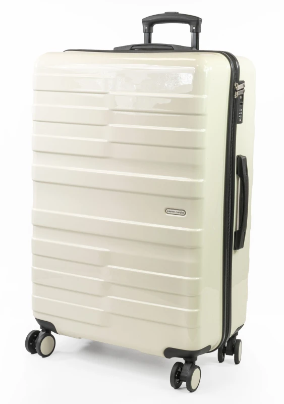 Image of Pierre Cardin Provence Lightweight Luggage 8 Wheels TSA Locks Hardshell Suitcase in White Size: Small White Unisex Small