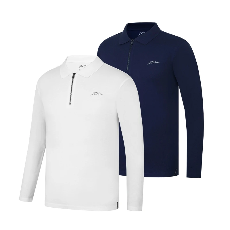 Image of Fabric 2-Pack Long Sleeve Polo - Blue Blue S