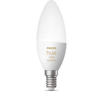 Image of PHILIPS HUE White Ambiance Bluetooth LED Bulb - Candle E14, White