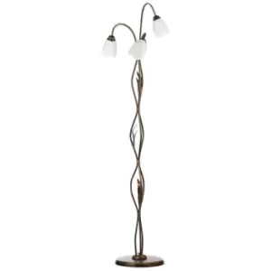 image of Onli Sonia Multi Arm Floor Lamp, Glass Shades, 3x E14