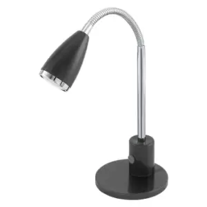 image of EGLO GU10 Fox Anthracite Chrome LED Office Table Light 3W Warm White - 92873