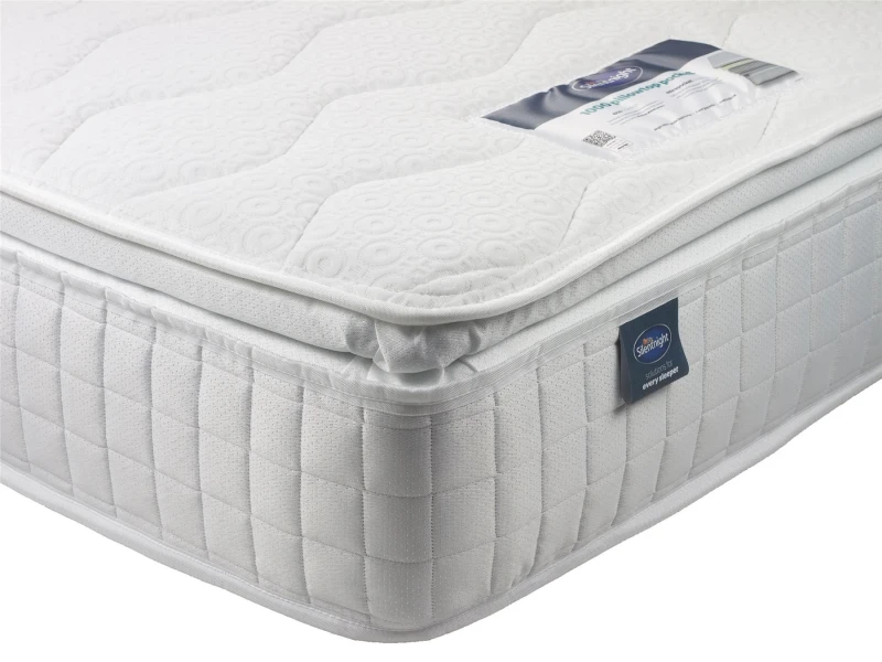 Image of Silentnight 1000 Pillow Top Pocket Firm Mattress in White Size: King White Unisex King