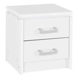 Image of Seconique Charles 2 Drawer Bedside - White