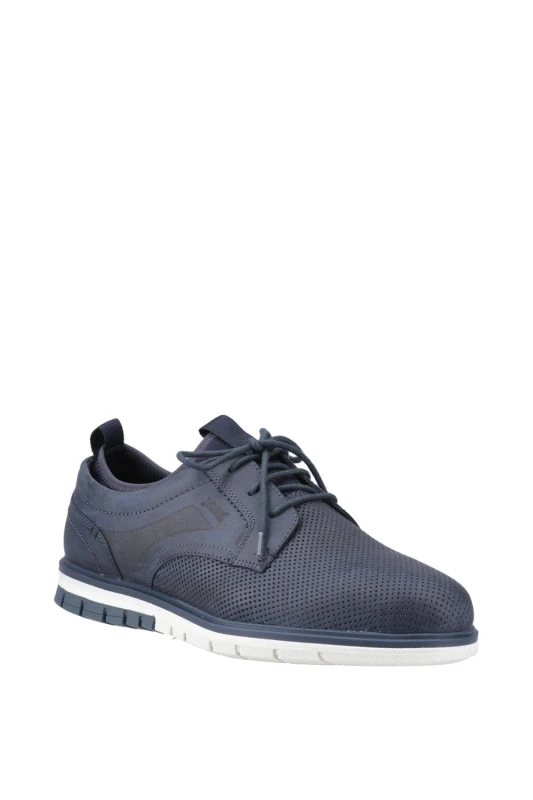 Image of Pod Mens Murphy Leather Casual Shoes UK Size 12 (EU 46) Navy POD046-NAVY-12