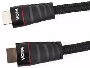 image of VCOM HDMI 1.4 (M) to HDMI 1.4 (M) 3m Black Nylon Braided Retail Packaged Display Cable