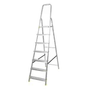 Image of Aluminium Platform Steps - slip resistant feet - 7 Treads - platform height 1400mm