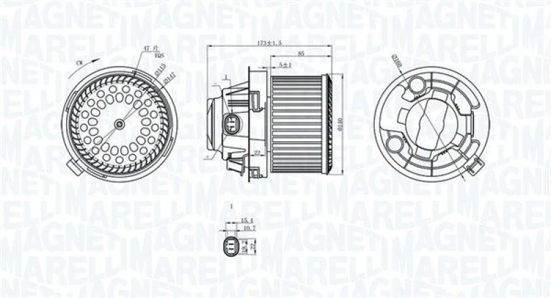 Image of MAGNETI MARELLI Heater blower motor MAGNETI MARELLI 069412258010