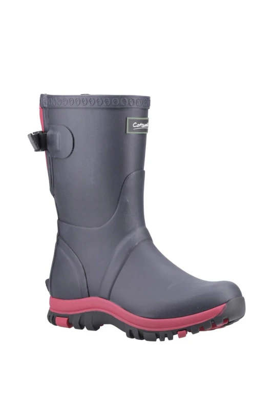 Image of Cotswold Womens Realm Adjustable Short Wellington Boot in Navy Size: 4 Navy Female 4
