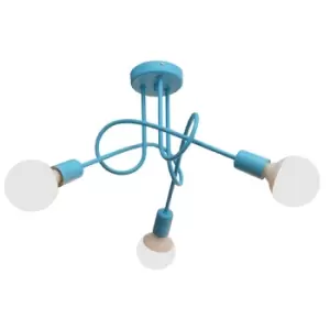 Image of Oxford Multi Arm Semi Flush Ceiling Light Turquoise 50cm