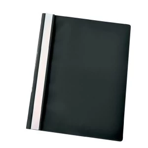 Image of Esselte A4 Report Flat File Lightweight Plastic Clear Front Black 1 x Pack of 25