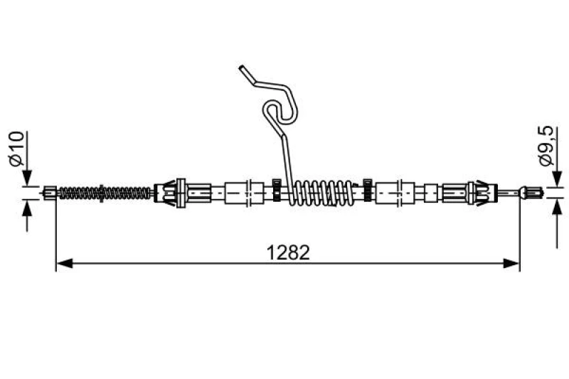 Image of Bosch 1 987 482 462 Brake Cable 1282mm Cable,parking brake (124)