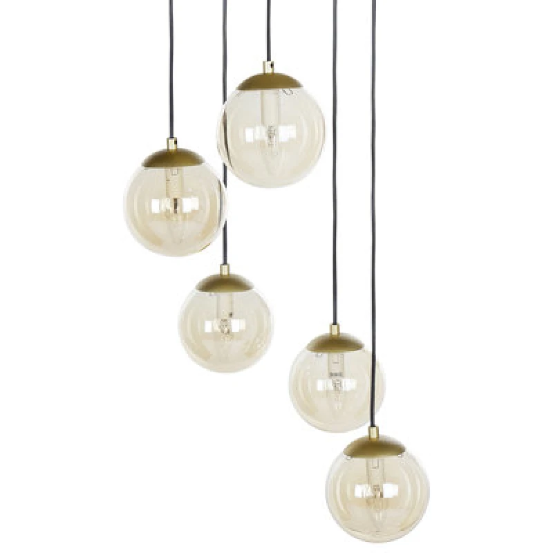 Image of Beliani Pendant Lamp Noel Glass Gold