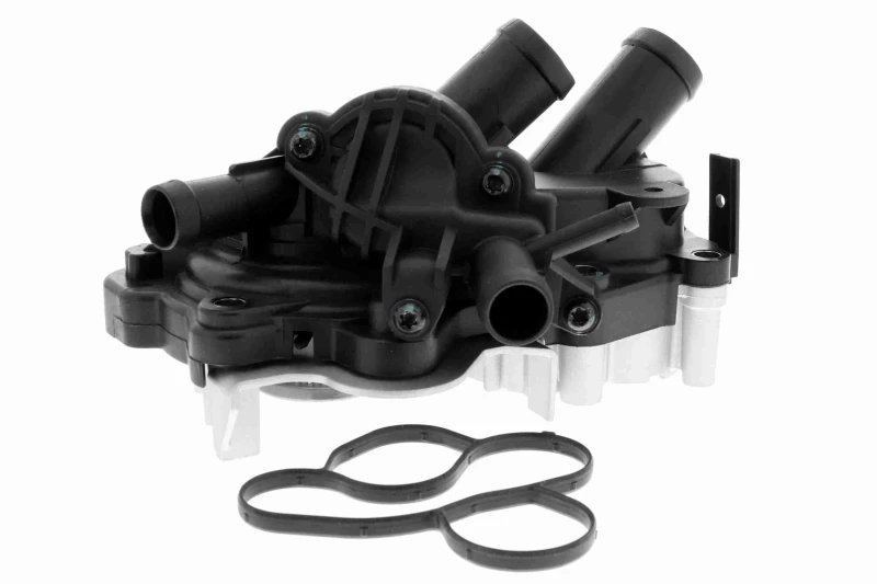 Image of VEMO V15-99-2123 Water pump Green Mobility Parts Number of Teeth: 29, Synthetic Material Housing, with coolant regulator, with gasket/seal Water Pump