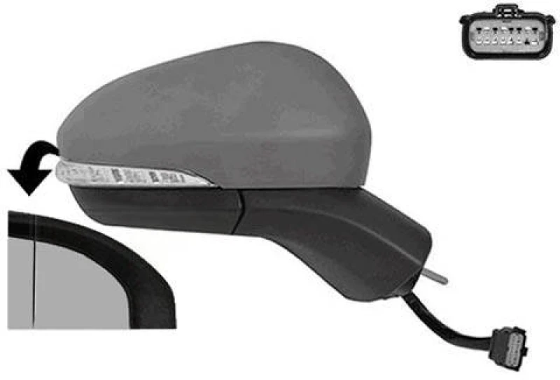 Image of VAN WEZEL 1883808 Wing mirror * HAGUS * Right, black, Heatable, partially primed Outside Mirror (50)