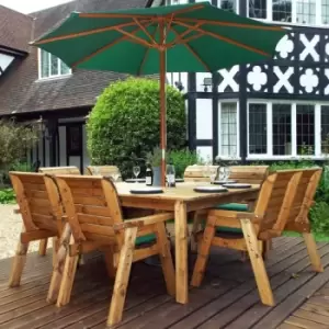 Image of 8 Seater Square Table Set with 6 x Chairs and 1 x Bench - Burgundy Accessory Set - Burgundy Accessory Set