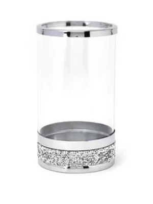 image of 10cm Glass Candle Holder with Diamante Base