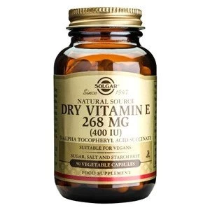 Image of Solgar Dry Vitamin E 268mg 400iu Vegetable Capsules 50 vegicaps
