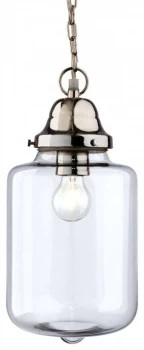 Image of 1 Light Craft Ceiling Pendant Clear Glass, Chrome, E27