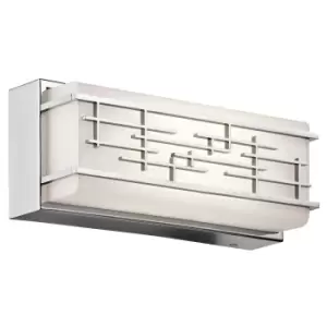 Image of Outdoor IP44 Twin Wall Light Sconce Chrome LED 14W Bulb External