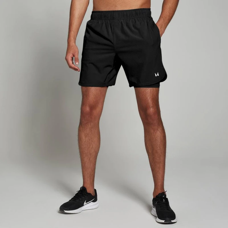 Image of Myprotein Mens 2-in-1 Training Shorts in Black Size: Small Black Male S