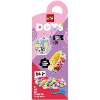 image of LEGO DOTS: Candy Kitty Bracelet & Bag Tag (41944)